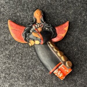 Colorful Angel Magnet with Shimmery Red Wings (possibly April Romo de Vivar)